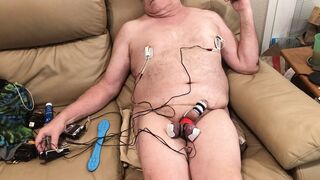 Hands free cum with estim on nipples and cock. - 1 image