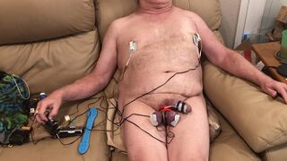 Hands free cum with estim on nipples and cock. - 4 image