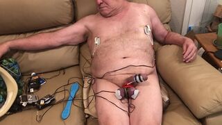 Hands free cum with estim on nipples and cock. - 6 image