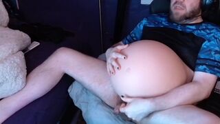 massively pregnant daddy jerking off and giving birth - 4 image