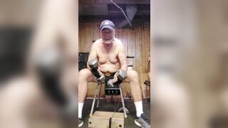 Dad doing late night workout before bed - 12 image