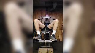 Dad doing late night workout before bed