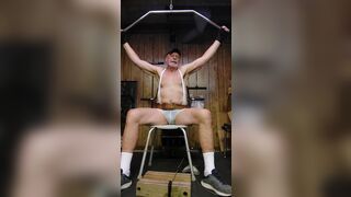 Dad doing late night workout before bed - 8 image