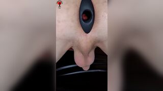 femboy uses butt plug and farts