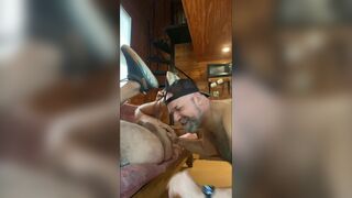 Hairy Bear caught jerking on the cabin porch - 14 image