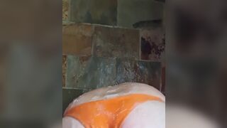 Another quick shower in sexy orange bikini - 6 image