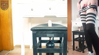 Vulturif is using a sounding wand and a fucking machine while in chastity