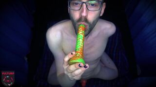 Vulturif deep throats a small Dildo and spanks himself for the bad performance - 2 image