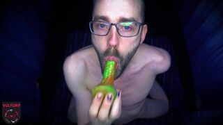 Vulturif deep throats a small Dildo and spanks himself for the bad performance - 3 image