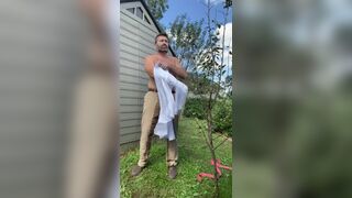Rex Mathews humiliated pissing himself in shirt and tie jerking off and Cum in pants - 13 image