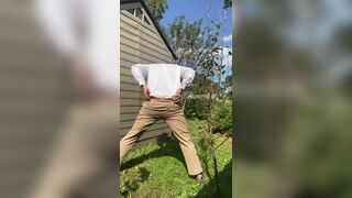 Rex Mathews humiliated pissing himself in shirt and tie jerking off and Cum in pants - 6 image