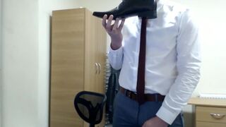 Twink Boss Precrum Shoe Play and Suit Strip - 4 image