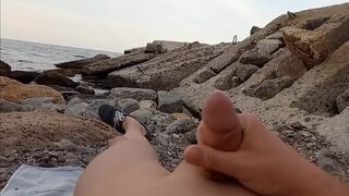 jerking off on a public beach - 7 image
