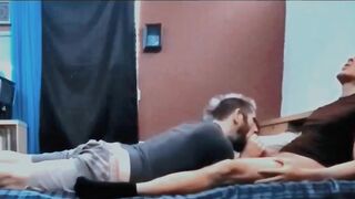 Muscle stud lets dick milked fag