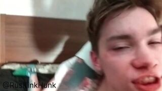 Cute Twink Roughly Fucked with Spitting and Ending Inside. Patr 2