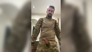 horny military jerking off - 1 image