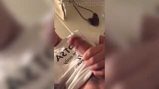 cute asian show his dick and cum