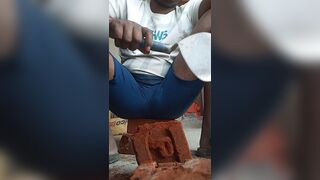 Home bathroom wife hard cock mouth sex