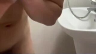 jerking off my big dick while taking a shower - 7 image