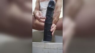 CD Trans in Pink Panties Rides Dildo - 4 image