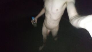 Nude in public playing with piss - 11 image