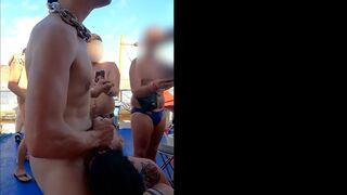 GAY MEN ON AN OPEN-AIR BOAT FUCK RAW