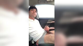 Horny Asian Guy Masturbates and cum inside his car