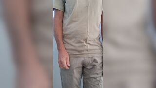 CD teases after a hard day at work on the building site