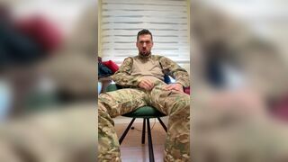 HOT MILITARY JERKING OFF HIS COCK WITH POCKET PUSSY CUMING LIKE CRAZY - 2 image