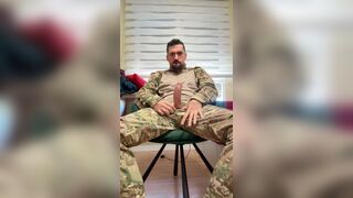 HOT MILITARY JERKING OFF HIS COCK WITH POCKET PUSSY CUMING LIKE CRAZY - 3 image