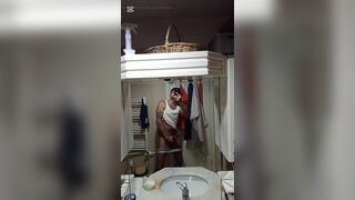 The black snake is still upright, hard and thick