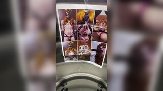 display in the public bathroom in the highway rest area