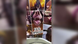 display in the public bathroom in the highway rest area