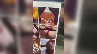 display in the public bathroom in the highway rest area