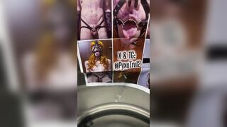 display in the public bathroom in the highway rest area