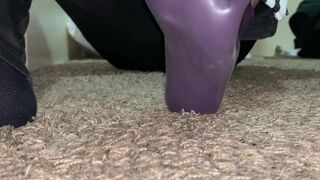 Sweaty Purple Latex Toe socks - 3 image