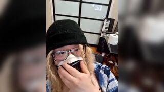 Asian sissy CD rubs inexperienceder sis's dirty panty on cock