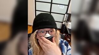 Asian sissy CD rubs inexperienceder sis's dirty panty on cock