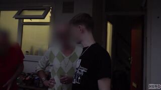 Young sluts Spit Roasted by a Stranger's Big Dick in Bed - 2 image