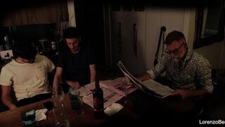 Kinky young couple Leandro Bellmer & Lorenzo Bernini get wild with grandpa's big cock in front of him