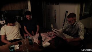 Kinky young couple Leandro Bellmer & Lorenzo Bernini get wild with grandpa's big cock in front of him