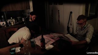 Kinky young couple Leandro Bellmer & Lorenzo Bernini get wild with grandpa's big cock in front of him