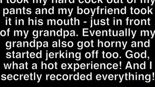 Kinky young couple Leandro Bellmer & Lorenzo Bernini get wild with grandpa's big cock in front of him