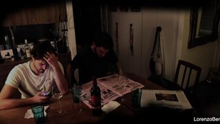 Kinky young couple Leandro Bellmer & Lorenzo Bernini get wild with grandpa's big cock in front of him