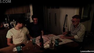 Kinky young couple Leandro Bellmer & Lorenzo Bernini get wild with grandpa's big cock in front of him