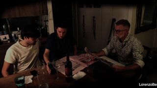 Kinky young couple Leandro Bellmer & Lorenzo Bernini get wild with grandpa's big cock in front of him