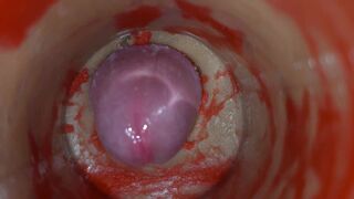 Lady Bottox records her man's cumshot as she pleasures herself with a sex toy