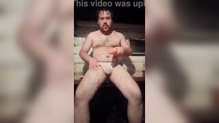 Russian chubby dude spreads legs for intense anal pounding