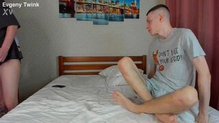 Alex Cute & Evgeny Twink beg for a hard, uncut dick to play with and swallow every last drop