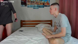 Alex Cute & Evgeny Twink beg for a hard, uncut dick to play with and swallow every last drop